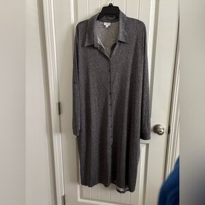 LuLaRoe Heathered Gray Button-Up Top